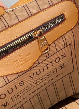 Женская сумка louis vuitton neverfull brown caramel8 фото