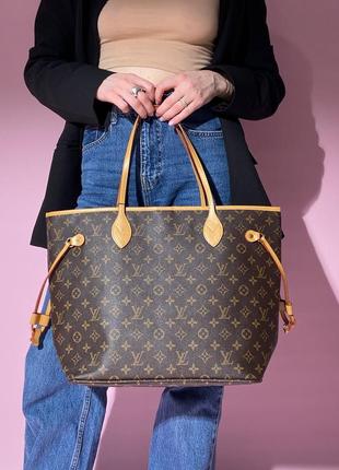 Женская сумка louis vuitton neverfull brown caramel7 фото