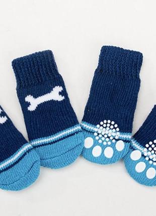 Шкарпетки для собак pet style "ключ" сині