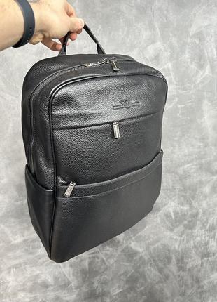 Чоловічий рюкзак з натуральної шкіри портфель armani