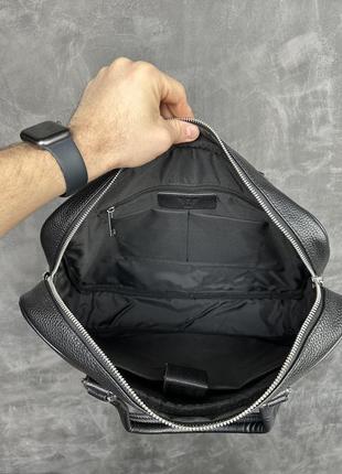 Мужская сумка для ноутбука портфель для документов кожаный armani6 фото