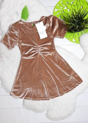 Платье велюровое бархатное в блестках zara1 фото