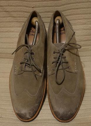 Красивые фирменные закрытые замшевые туфли в стиле used look clarks англия 44 1/2 р.4 фото