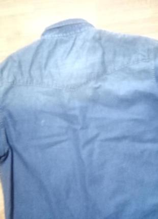 Рубашка джинсовая легкая потертая м2 фото