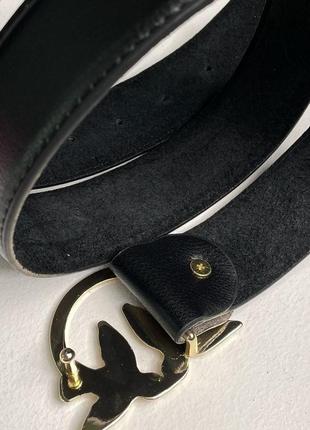 Женский ремешок pinko love birds leather belt black/black4 фото