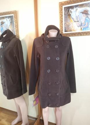 Стильное полу-пальто или полу-кофта флис для теплой осени