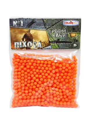 Пластикові кульки (кульки) для дитячої зброї 1-153, 6 мм 500 шт (помаранчевий)