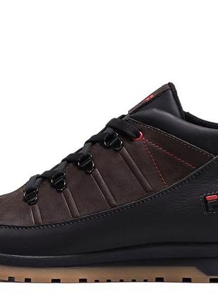 Мужские  зимние кожаные кроссовки  fila brown classic2 фото