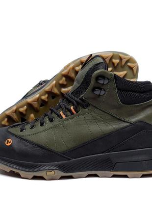 Мужские зимние кожаные ботинки merrell green