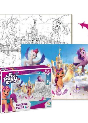 Дитячі пазли 2 в 1 my little pony "пригоди у палаці" dodo 200135 60 елементів2 фото