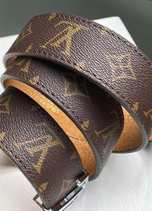 Жіночий ремінець louis vuitton leather belt canvas brown/silver5 фото