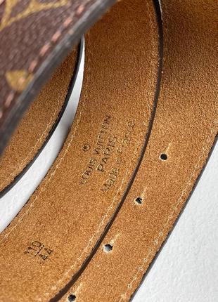 Женский ремешок louis vuitton leather belt canvas brown/silver6 фото