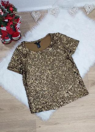 H&m блузка расшита золотыми пайетками, размер xs1 фото
