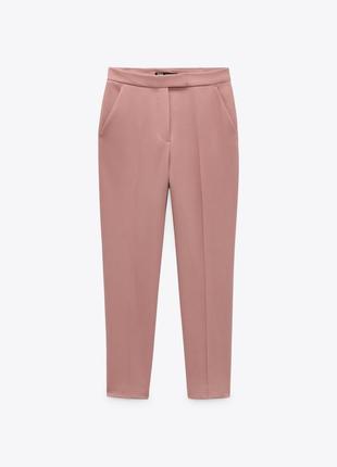 Пудрові рожеві штани брюки zara xs4 фото
