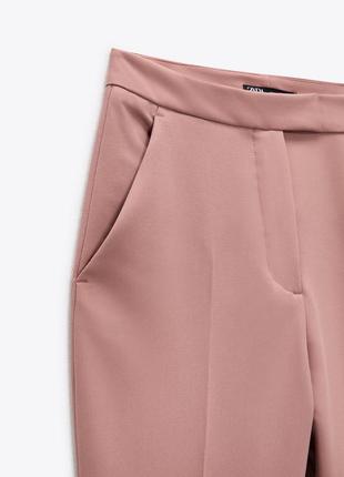 Пудрові рожеві штани брюки zara xs5 фото