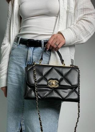 Женская классическая сумка в стиле classic black/gold люкс качество3 фото