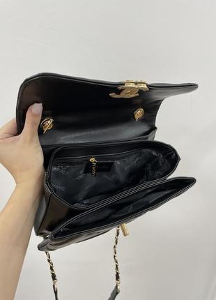 Женская классическая сумка в стиле classic black/gold люкс качество10 фото
