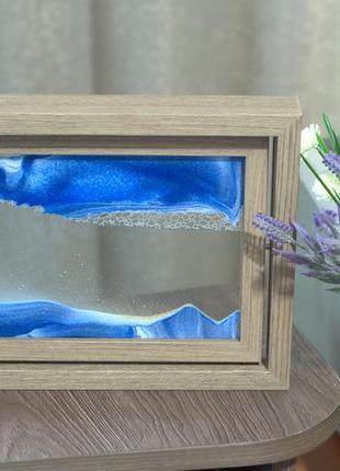 Пісочна картина "пісочний краєвид 3d" із дерева з автоповоротом. элитный подарок на любой праздник