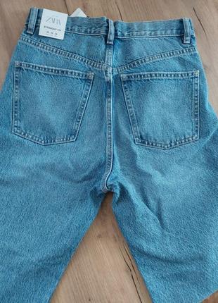 Прямые джинсы с высокой посадкой zara10 фото