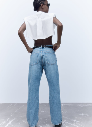 Прямые джинсы с высокой посадкой zara2 фото