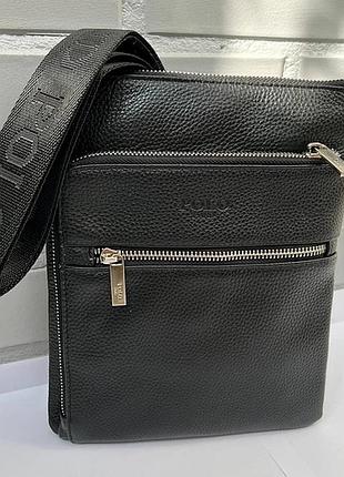 Кожаная сумка через плечо. поло 26х22см