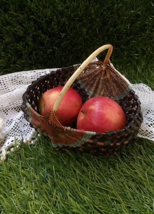 Корзина 🍎🍇🍏 плетена лукошко срср фруктовниця шеби-шик цукерниця кошик ссср лоза вінтаж радянське8 фото