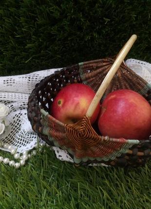 Корзина 🍎🍇🍏 плетена лукошко срср фруктовниця шеби-шик цукерниця кошик ссср лоза вінтаж радянське9 фото