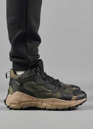 Чоловічі кросівки зимові хутро reebok zig kinetica || edge khaki fur