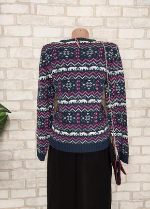 Новий стильний яскравий светр у зимовий сніговий орнамент, розмір хс-с2 фото