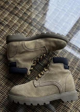 Зимові замшеві черевики  landrover оригінальні коричневі з хутром2 фото