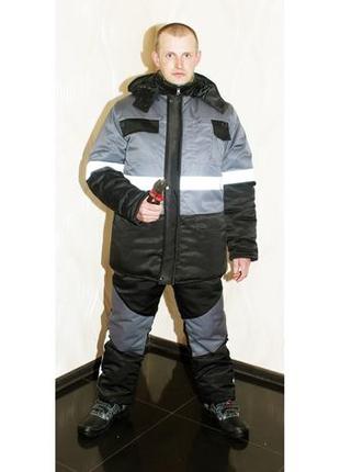 Робочий одяг зимовий комплект з куртки та комбінезона, зимова робоча форма1 фото