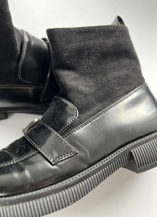 Ботинки черные кожаные демисезонные подростковые для девочки6 фото