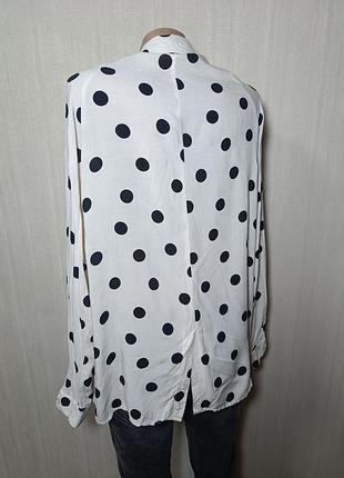 Рубашка в горошек с кармашком. сорочка  горошок бежевого кольору кежуал віскоза4 фото