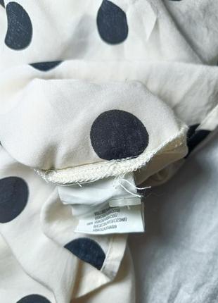 Рубашка в горошек с кармашком. сорочка  горошок бежевого кольору кежуал віскоза6 фото