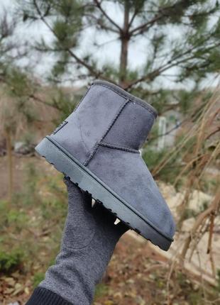 Серые угги унты ботинки зимние тапки на меху теплые ugg3 фото