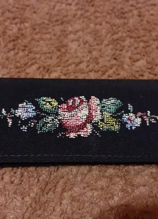 Люстерко вінтаж вишивка дзеркало кишенькове