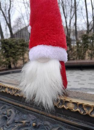 Пара скандинавських новорічних гномів, дід мороз та снігурка, інтер'єрна іграшка ручної роботи