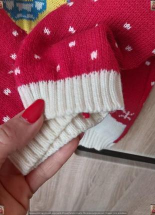 Классный зимний свитер с minions в сочном красном цвете на ребёнка 7-8 лет5 фото