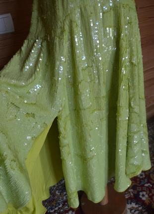 Великолепное салатовое платье asos с вышивкой! вышивка в паетки,7 фото