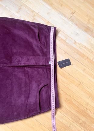 Бордовая вельветовая юбка-миди3 фото