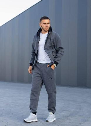 Мужской спортивный костюм теплый флисовый puma
