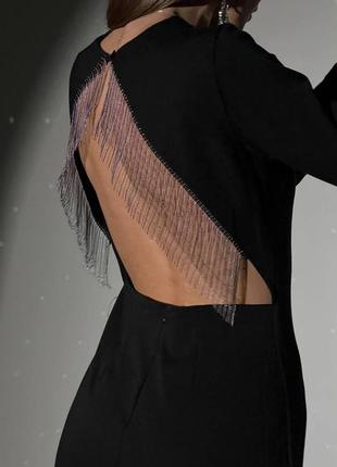 Сукня з відкритою спинкою та металевою бахромою7 фото
