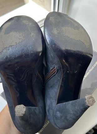 Ботильйони з відкритим носком на каблуку rylko натуральний велюр8 фото