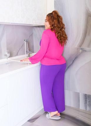 Жіноча піжама яскрава do2078 рожево-фіолетова2 фото