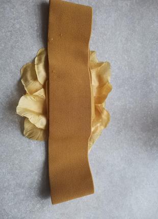 Пояс ремень резинка нарядный жёлтый5 фото