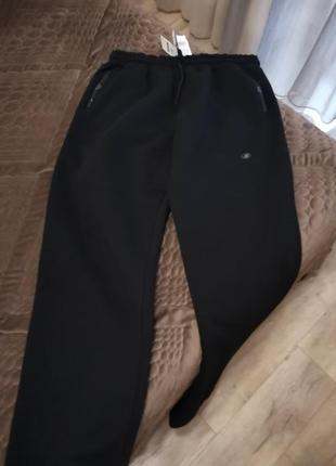 Спорт штаны на флисе, черный, турция разм 62-64 ( 6 xl)1 фото