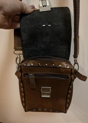 Натуральная кожаная сумка борсетка4 фото