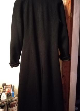 Красивое пальто, длинное черное, классика5 фото