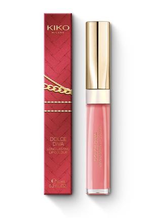 Kiko стойкая матовая помада dolce diva long lasting lip colour (01 natural rose)1 фото