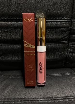 Kiko стойкая матовая помада dolce diva long lasting lip colour (01 natural rose)5 фото